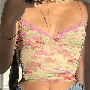 y2k floral lace tank top